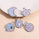 Rabbit Moon Star Enamel Brooch Pin Glasses Frame Scissor Aircraft Badge Accessory