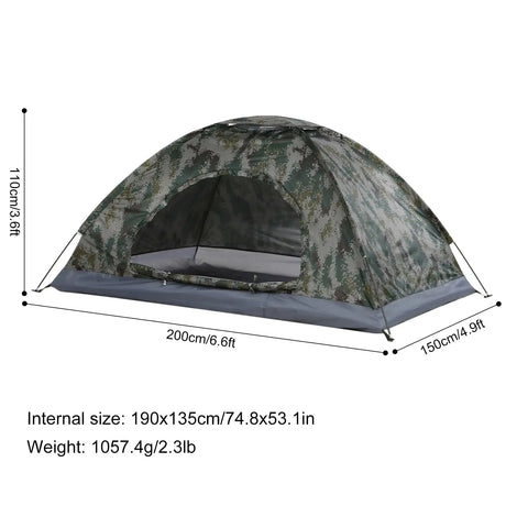 Tomshoo 1/2 Person Ultralight Camping Tent Single Layer Portable Tent Anti-UV Coating UPF 30+ Beach Tent for Outdoor Fishing - Lootquake