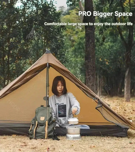 [HODR] 3F UL GEAR Lanshan 1 pro Tipi Tent Rodless Solo Ultralight 690g 20D Nylon Fabric Camping Season Tent Trekking Tents - Lootquake