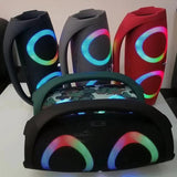 High power bluetooth speaker portable RGB colorful light waterproof wireless subwoofer 360 stereo surround TWS FM boombox