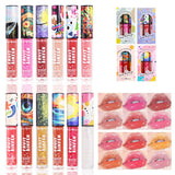 3pcs Oil Painting Lip Gloss Set,Mirror Water Glow Moisturizing Brighten Lipstick,Hydrating Nourishing Fruit Flavor Lip Care Balm