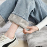 Thickened Fleece-lined Women's Jeans 2022 Winter New Style Slimming Versatile Loose-fit Straight-leg Bell Bottoms Trendy - Lootquake