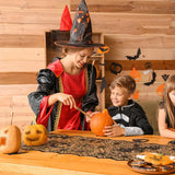 Halloween Decorations Set Spider Web Table Runner Fireplace Scarf Cover Tablecloth 3D Bats Wall Stickers Halloween Party Decor