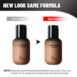 Base de maquillaje natural de larga duración Pudaier - Botella pequeña marrón, acabado mate, no pegajosa, textura cremosa, adecuada para todo tipo de piel