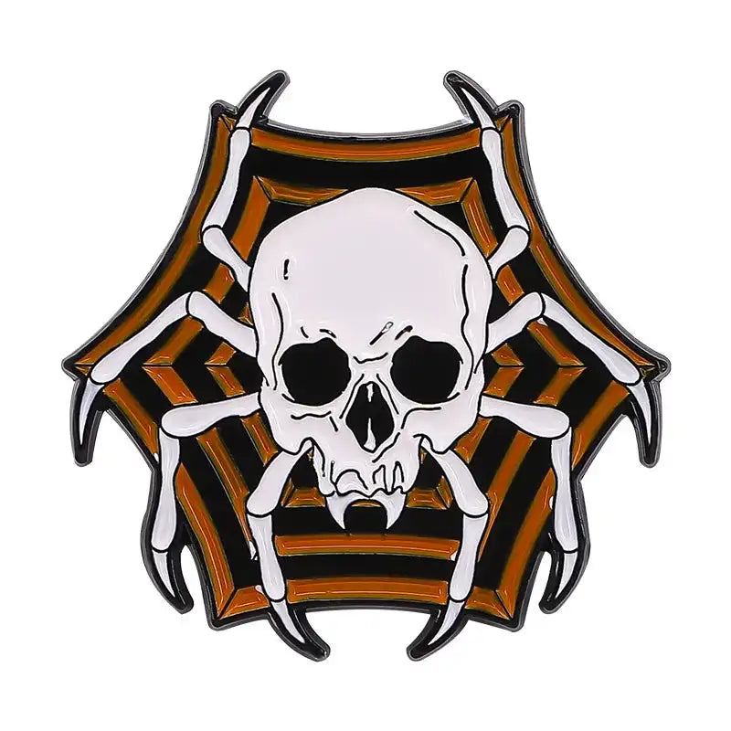 Broche estilo punk con forma de calavera y rosa, con forma de corazón, para Halloween, con forma de cabeza de gato, brújula, sombrero de mago, gato negro, broches de aleación, insignias de esmalte, alfileres de solapa