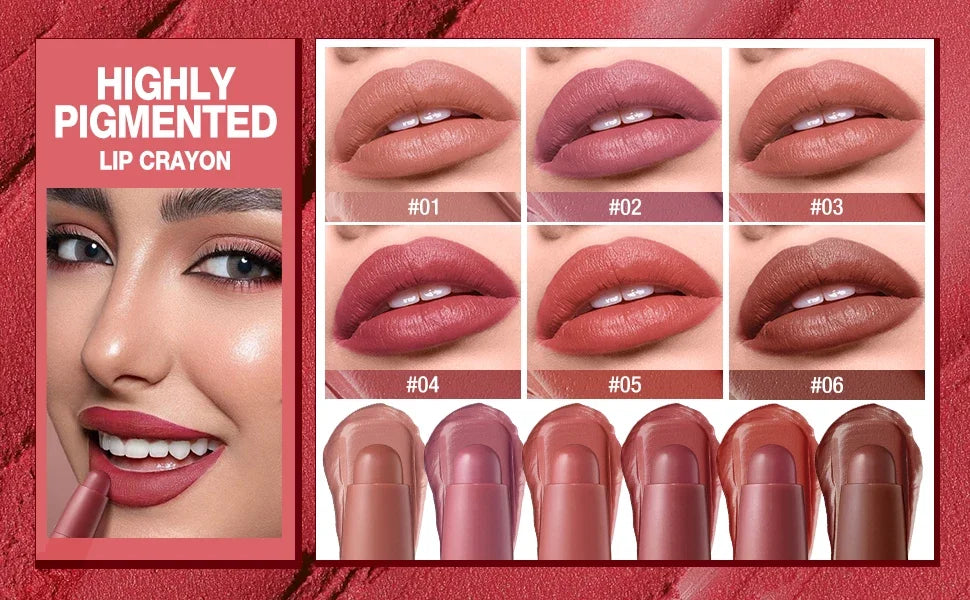 Smooth Matte Lipstick - Long-Lasting, Moisturizing, and Easy to Apply Lip Glaze with Rotating Pen Design - Perfect for Everyday