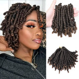 Bob Spring Twist Crochet Hair | Pre-Twisted Passion Twists | Pre-Looped Braids | 6-8 Inch | 20 Strands/Pack