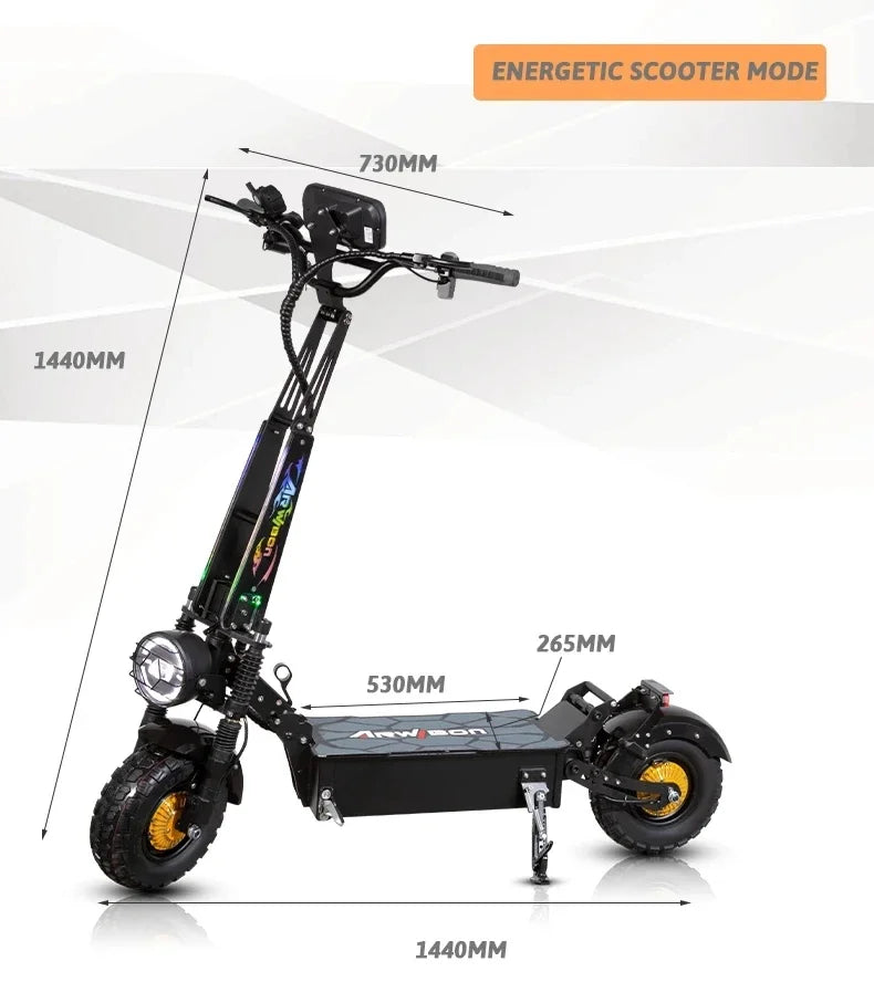 m10 8000W 60V 65AH large electric scooter max speed 90-120km/H 13inch off-road tyres lcd display removable large seat  escooter