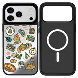 Cartoon Chef Bear Mirror Surface Black Border Magnetic Phone Case For iPhone