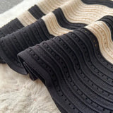 Short Sleeves Striped Long Dress Lapel Neck Hollow Out Slim Bodycon Sundress Fashion Hotsweet Knitted Beach Midi Dress - Lootquake