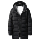 7xl Plus Size Padded Parkas Men Thick Warm Coats Solid Warm Cotton Long Coats Windbreaker Winter Outerwear 6xl Thermal Jacket - Lootquake