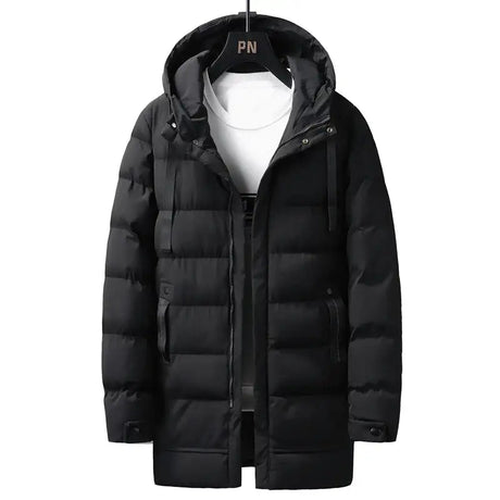 7xl Plus Size Padded Parkas Men Thick Warm Coats Solid Warm Cotton Long Coats Windbreaker Winter Outerwear 6xl Thermal Jacket - Lootquake