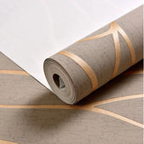 Papier peint décoratif pour chambre à coucher, 53 cm, autocollants muraux épais, rayures courbes, résistant à l'humidité, non tissé, style européen moderne