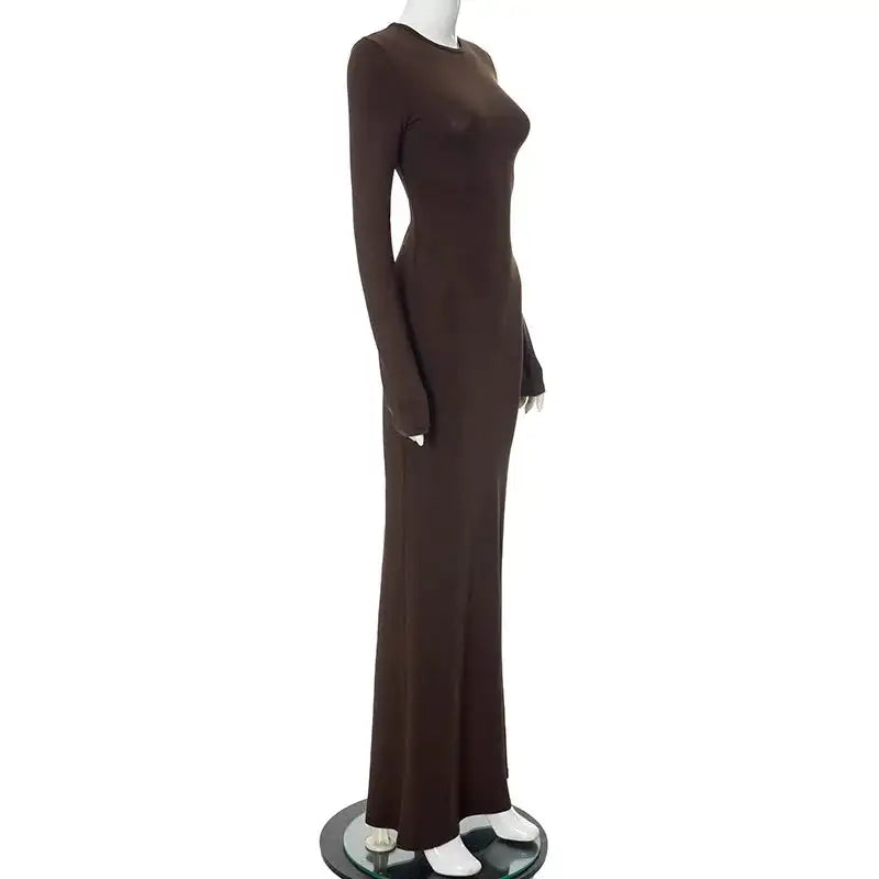 Nsauye Casual Basic Long Dress Women Holiday Autumn Winter Evening Birthday Party Night Club Sexy Elegant Dress Outfits 2024 - Lootquake