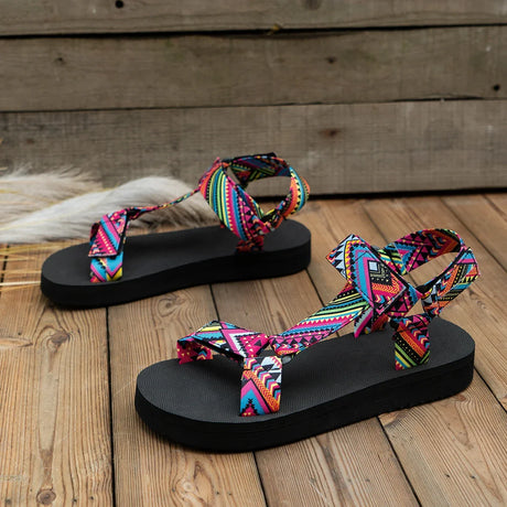 2023 Summer Flat Women's Shoes Hemp Rope Set Foot Beach Sandals Outdoor All-match Casual Slippers Large Size Women Sandals - Lootquake