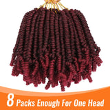Bob Spring Twist Crochet Hair | Pre-Twisted Passion Twists | Pre-Looped Braids | 6-8 Inch | 20 Strands/Pack