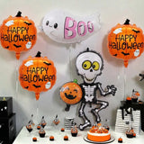 Halloween Balloon Decor Set with Pumpkin Skull Foil Balloons for Spooky Themed Party and Fun Cartoon Shaped Balloons