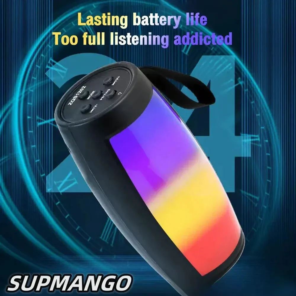 Altavoces inalámbricos Bluetooth S12, potente caja de sonido portátil, subwoofer, audio para coche, reproductor de MP3 de graves, sistema de sonido con luces LED