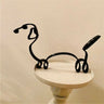 Wrought Iron Handicraft Bulldog Dachshund Labrador Abstract Dog Ornament Modern Animal Sculpture Simple Statue Art Figurine