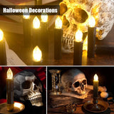 Bougie flottante à LED pour décoration intérieure, flamme vacillante, minuterie à distance, fonctionne à piles, Halloween, Noël, bougie noire