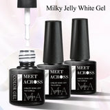 7ml Milky Jelly White Gel Nail Polish Natural Luster Long Lasting Nail Art All for Home DIY Manicure Soak Off UV LED Gel Vernis