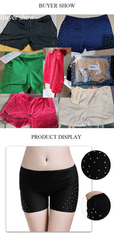 Belly Dance Safety Shorts Women's Belly Dance Clothes Leggings Tight-fitting Stretch Safety Pants with Diamonds Short Pants