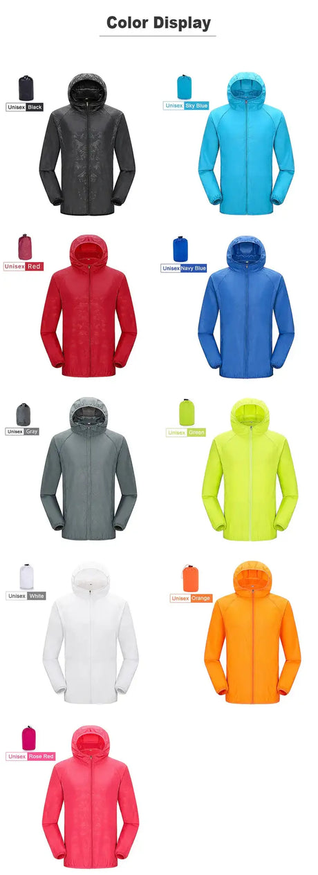 LNGXO Unisex Hiking Jacket Men Women Waterproof Quick Dry Camping Windbreaker Trekking Fishing Rain Coat Outdoor Anti UV Clothes - Lootquake