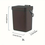 Contenedor de residuos de comida para cocina, pequeño contenedor de compostaje de encimera con tapa, contenedor de restos de comida sin olor, cubo de basura de pared