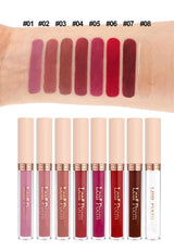 8 piezas de lápiz labial líquido mate, brillo de labios - resistente al agua, antiadherente, brillo de labios de larga duración, tonos marrón, rosa, morado y rojo, adecuado para el Día de San Valentín, diario, fiestas, viajes