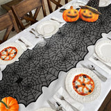 Halloween Decorations Set Spider Web Table Runner Fireplace Scarf Cover Tablecloth 3D Bats Wall Stickers Halloween Party Decor