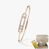 Pulsera de mujer en plata de ley S925, serie clásica MOVE/TWIN, pulsera de diamantes franceses, regalo navideño, joyería de alta calidad.