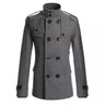Men Slim Fit Woolen Coats Solid Color Male Casual Long Sleeve Outerwear Autumn Winter Double Breasted Mid Length Windbreaker - Lootquake