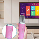 Máquina de karaoke Bluetooth 5.3 con micrófono inalámbrico y luces LED ajustables, mini altavoz para niños y adultos.