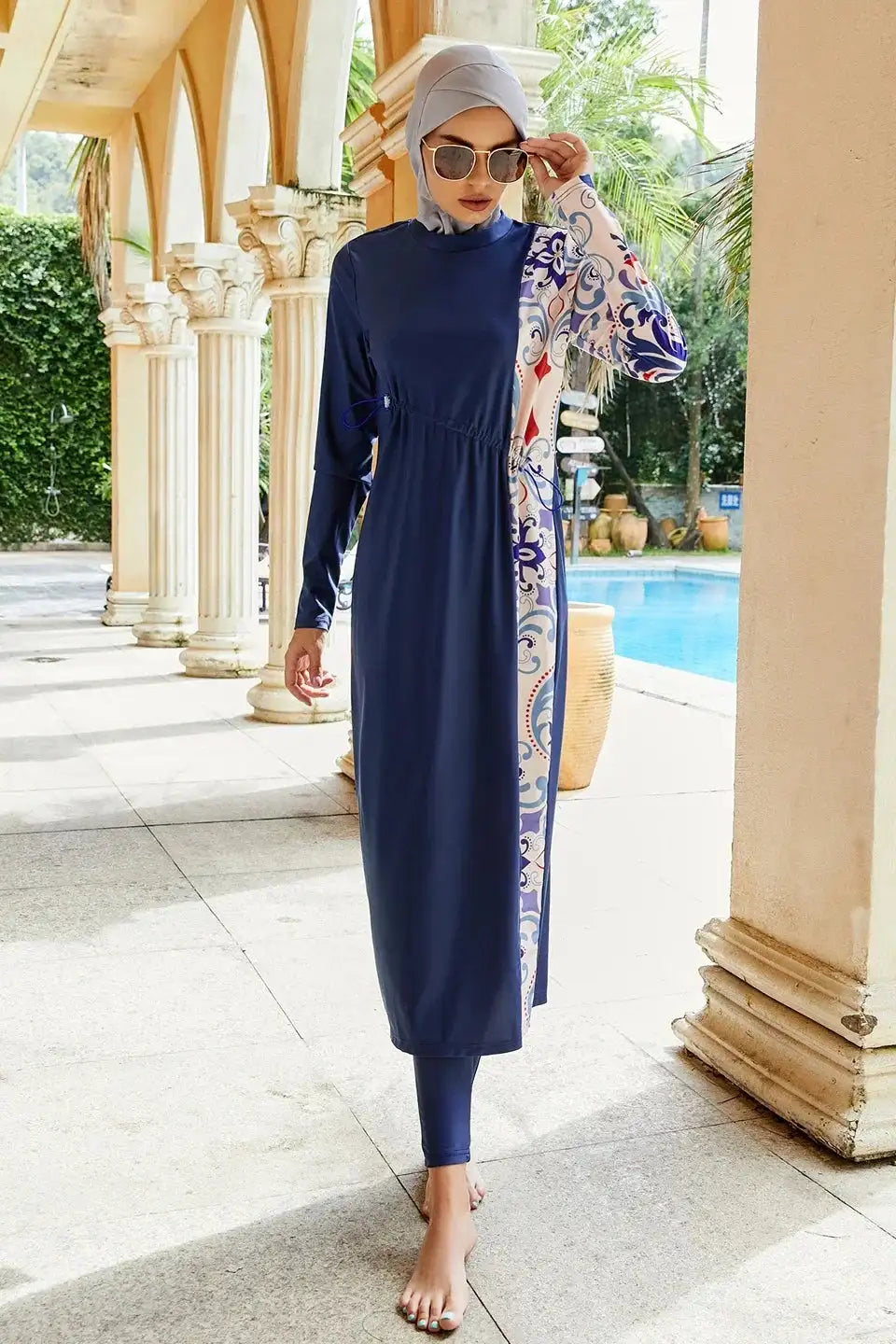 Burkini Muslim Swimwear 2023 Swimming Suit For Women Modest Swimsuit Islamic Clothing Sets Fashion Long Dress Turban Full Cover - Lootquake