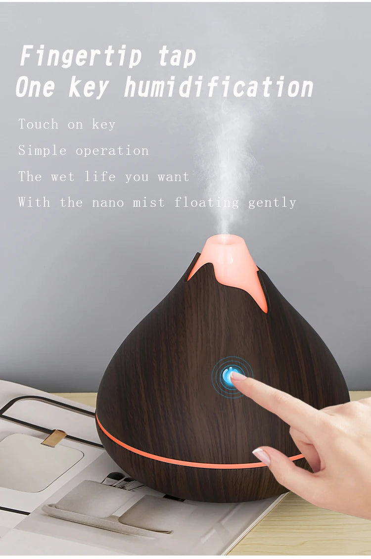 350ML USB aroma oil diffuser wood electric humidifier ultrasonic air humidifier mini aromatherapy LED light mist maker for home
