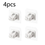 2/4 piezas de abrazaderas autoadhesivas ajustables para barra de cortina, soporte de pared para barra de cortina, sin clavos, para colgar en la pared