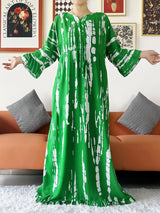 Vestido largo Abaya de algodón suelto de manga larga con estampado dashiki africano de nuevo estilo para mujer, vestido informal de verano