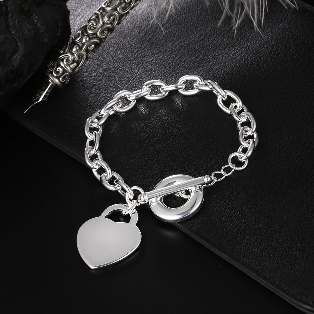 Fashion charm 925 Sterling Silver Bracelet for man woman Twisted rope chain fine jewelry Wedding party Christmas gift - Lootquake