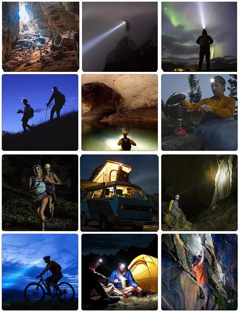 USB Rechargeable Portable Mini Powerful LED Headlamp XPE+COB Hunting Headlight Waterproof Head Torch with Tail Magnetic - Lootquake
