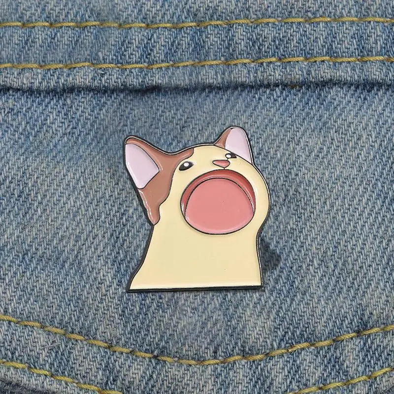 Cat Meme Enamel Pins Funny Kitten Brooches Lapel Badges Cute Cartoon Jewelry Gift