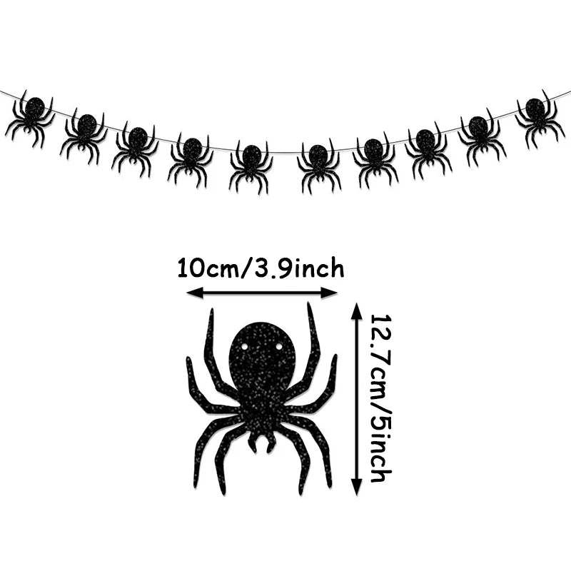 Halloween Themem Party Decoration Banner Ghost Festival Atmosphere Decoration Ghost Spider Bat Banner Decoration Supplies