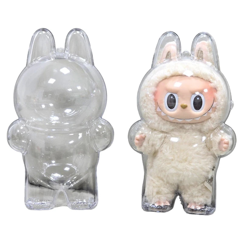 LABUBU Étui transparent pour siège Labubu Étui en plastique Sac à dos Charms