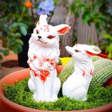 Artesanías de resina, pequeña estatua, linda escultura de animal simulado, arte, exquisito adorno de escritorio para césped.