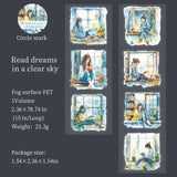 1 rouleau de ruban adhésif pour rebord de fenêtre, série week-end, loisirs, personnage, fenêtre, PET, décoration, carnet, cadre photo, papeterie, autocollants DIY