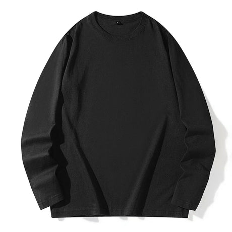 Men's Spring and Autumn New Long Sleeve T-shirt Simple and Fashionable Versatile Round Neck Underlay Top - Lootquake