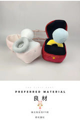 Caja de anillo creativa de peluche, juguete de amor, caja de anillo de diamantes, juguete masticable para mascotas, cachorros, niños, lindo perro suave, juguetes de interés.