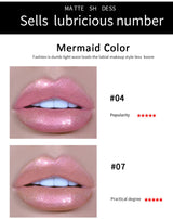 HANDAIYAN Best Seller Glitter Lip Gloss 6colors Moisturizing Mermaid Lip Glaze Waterproof Long Lasting Liquid Lip Stick