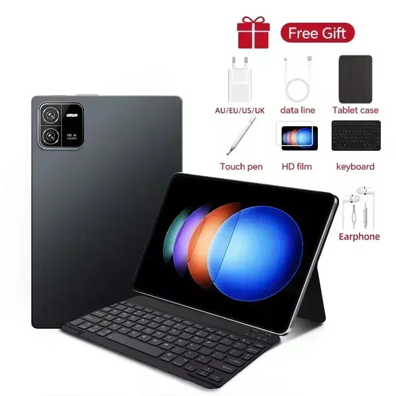 Tablette PC HD4K Pad 6 Pro originale de 2024 pouces, Android 13, 12 Go + 512 Go, 10 000 mAh, Snapdragon 888, Bluetooth, WiFi