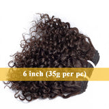 6" Bouncy Curly Indian Remy Hair Bundles | Double Drawn | Natural Black & Brown | Sew-In Extensions