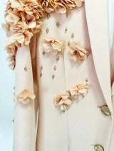 HIGH QUALITY Newest Fashion 2025 Designer Maxi Dresses Women's Long Sleeve Stunning Flowers Appliques Beaded Long Dress - Lootquake
